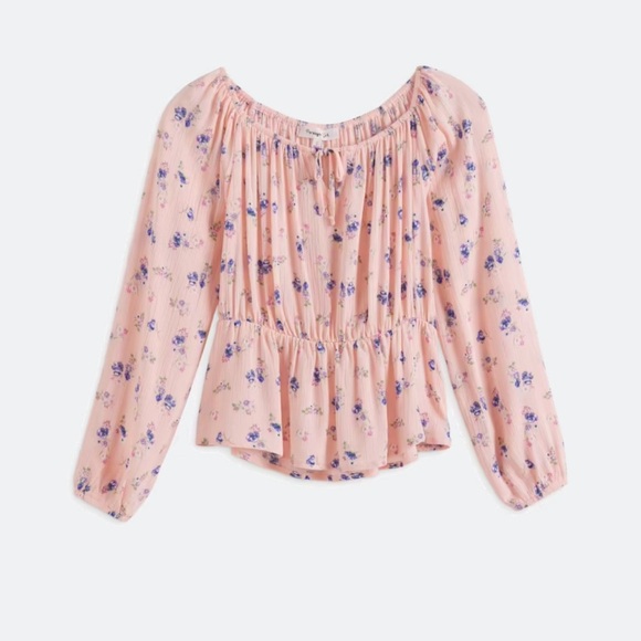 Floral Pink Long Sleeve Kids Top - Picture 1 of 4